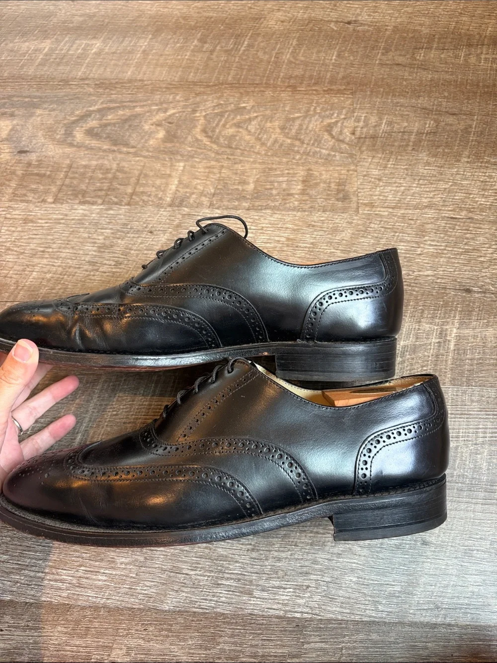 Bostonian Black Leather Wingtip Oxford Dress Shoes Men’s 11 E/C Black READ